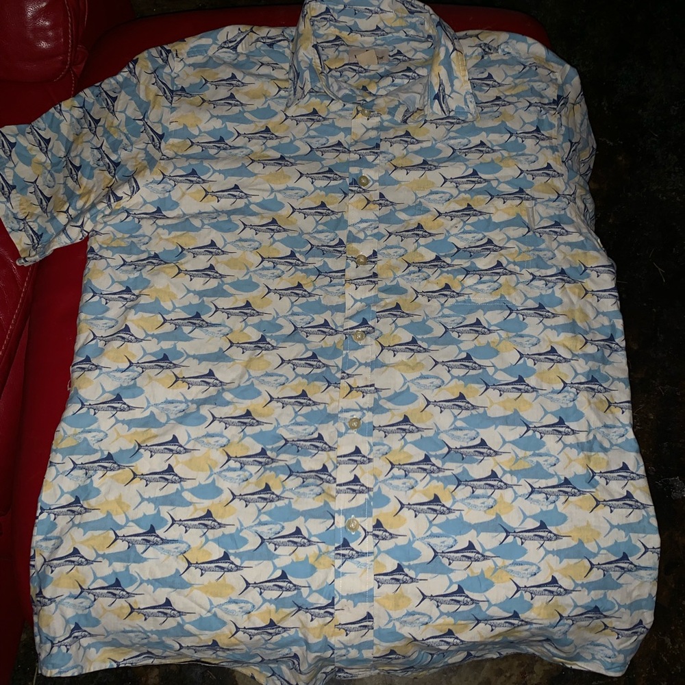 Wollrich button up covered in swordfish